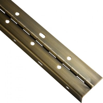 Brass Plated Continous Piano Hinge Partial Wrap Slotted Untuk Membungkuk Metal Door
